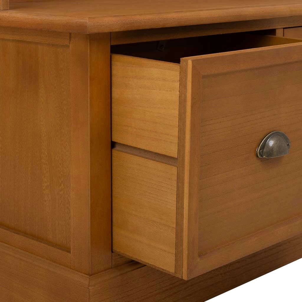 Appendiabiti da Mobile da ingresso in legno con Sgabello marrone 92x39,5x184