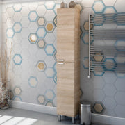 Nin, Mobile Colonna 3 Ripiani, 30x25x182h cm Marrone Rovere