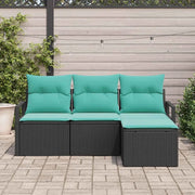 Set di divani 4 pcs Nero polyrattan 3346336