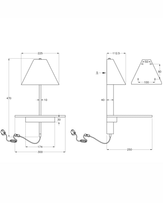 Lampada da Parete Goodnight in Metallo e Vetro Soffiato, Colore Tortora/Beige, 8W LED 3000K, Classe di Isolamento 2, Regolazione a Pulsante