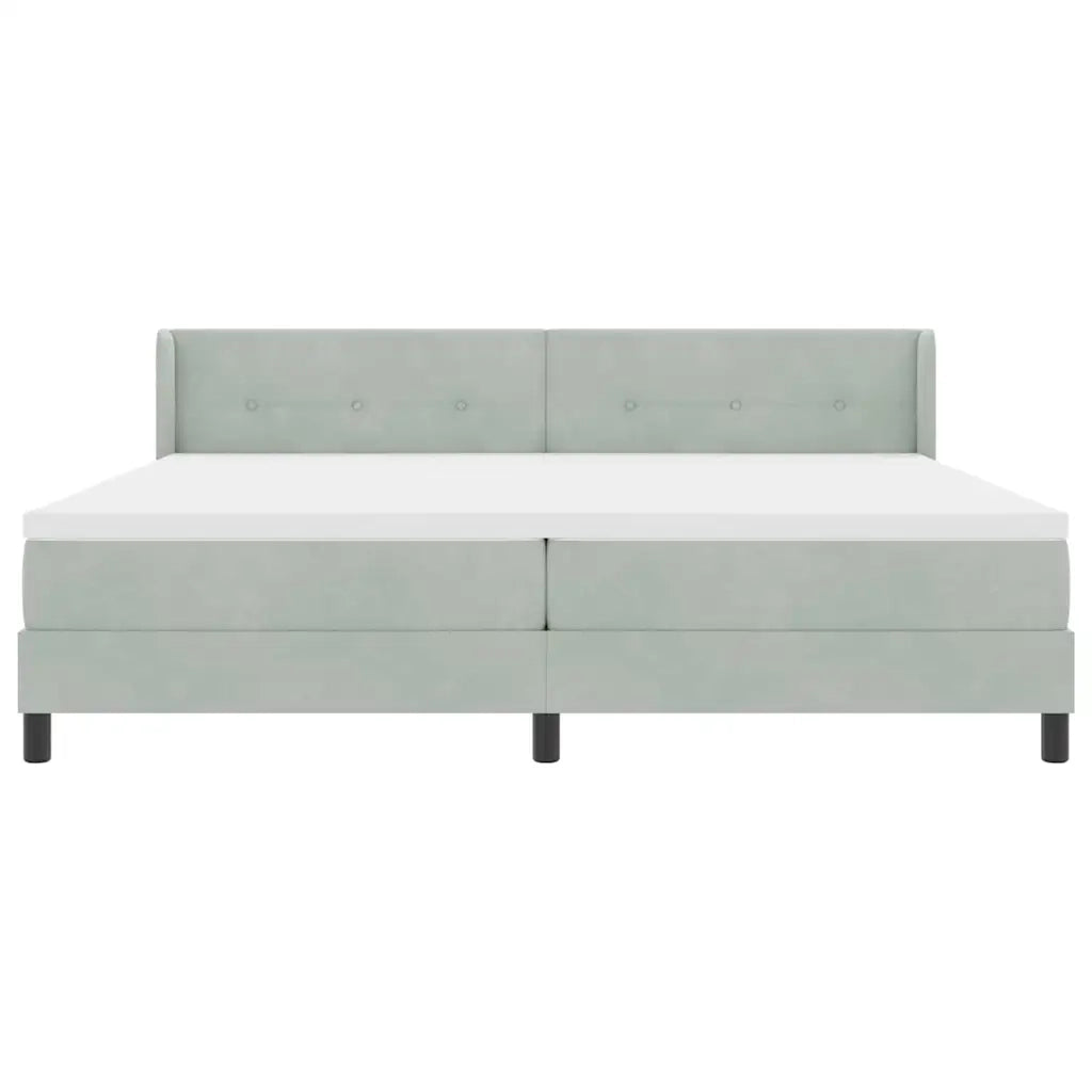 Letto a molle Grigio chiaro 200 x 200 cm Poliestere