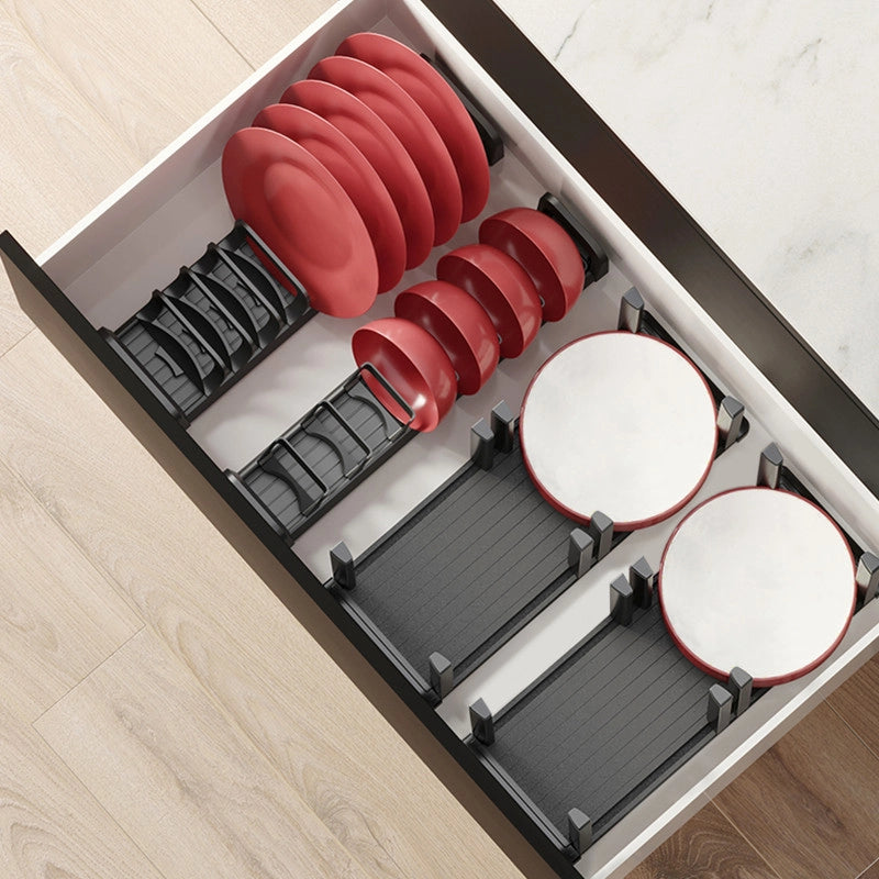 Portapiatti verticale per cassetto Orderbox, 159x468 mm, Alluminio e Tecnoplastica, Grigio antracite
