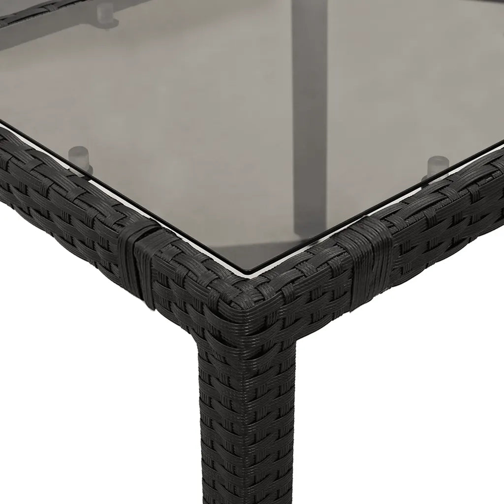Set da Bistrò da Giardino 7 pz con Cuscini Nero in Polyrattan 3277139