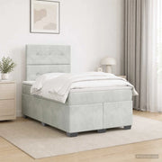 Letto box spring con materasso Grigio Chiaro 120 x 190 cm 3453602