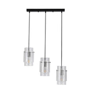 Lampada a sospensione Savona 3 luci E27 vetro nero