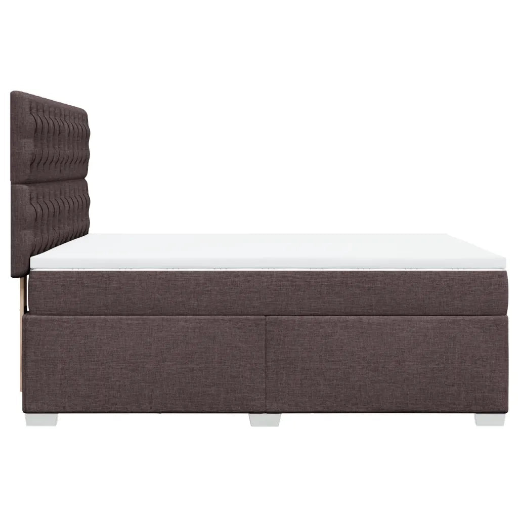 Giroletto a Molle con Materasso Marrone Scuro 160x200cm Tessuto 3290549