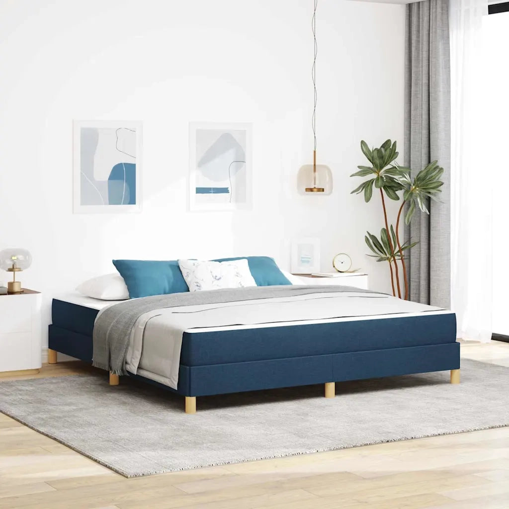 Letto a molle con materasso Blu 180 x 200 cm Tessuto