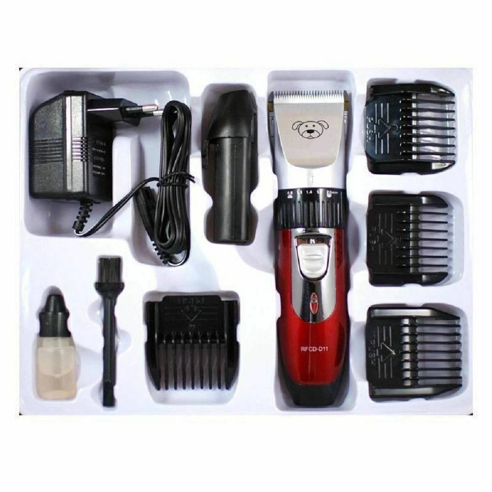 Trade Shop - Kit Tosatrice Per Cani Tosatore Doppia Batteria Ricaricabile 4 Pettini Rfcd-d11 -
