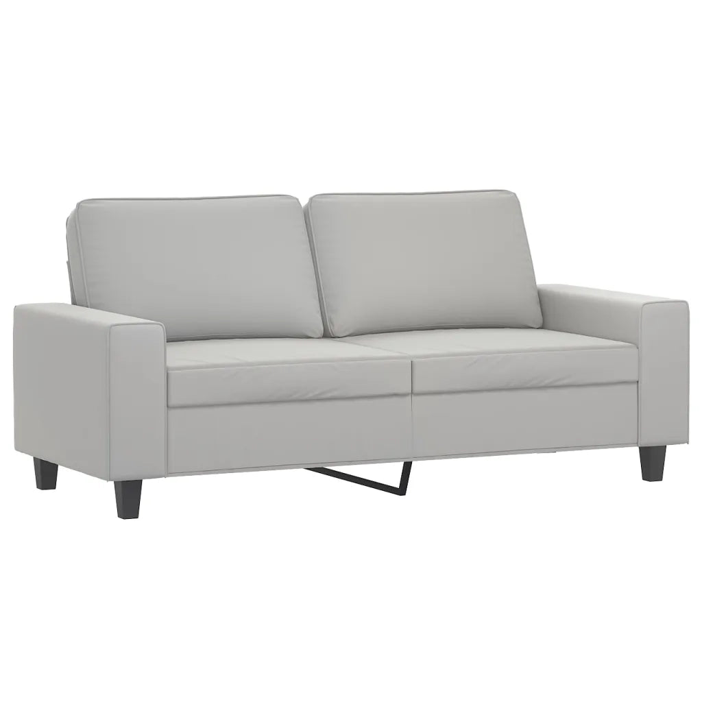 Divano a 2 Posti Grigio Chiaro 140 cm in Tessuto Microfibra 348982