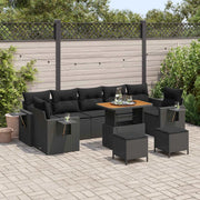 Set Divano da Giardino 10 pcs Nero polyrattan 3361729