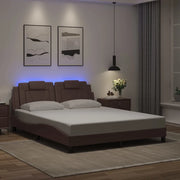 Giroletto Viana con LED senza Materasso Marrone 160x200 cm