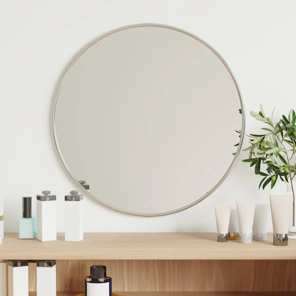Specchio da Parete Argento Ø 40 cm Rotondo 348175