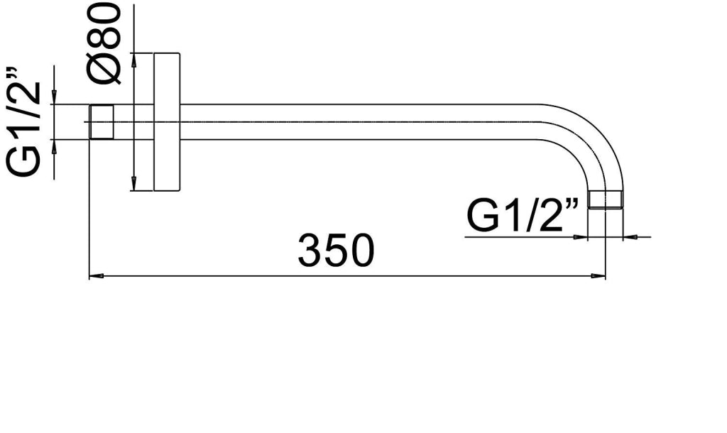 Braccio in Ottone CROMATO per Installazione a Parete 350 mm MAMOLI R24602