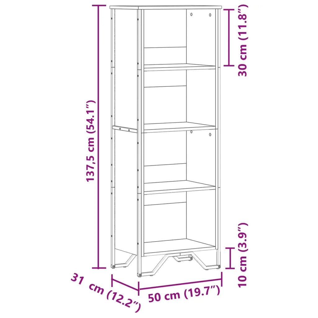 Libreria Rovere Marrone 50x31x137,5 cm in Truciolato 848613