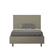 BS COM Letto una piazza e mezza con rete imbottito 120x200 similpelle cappuccino