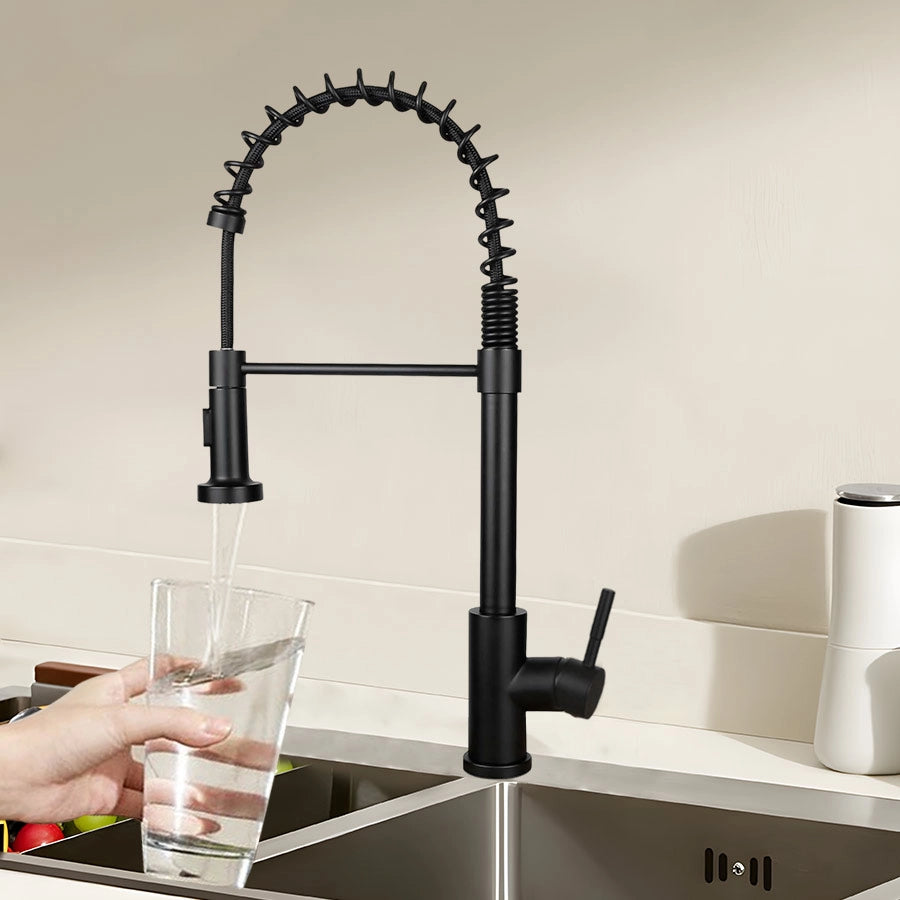 ZMH Miscelatore nero per doccia rubinetto girevole estensibile per cucina e bagno