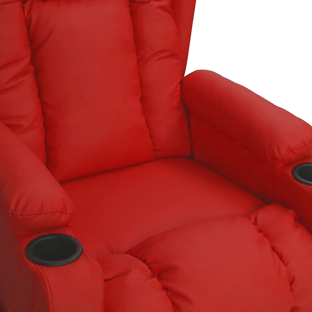 Poltrona Massaggiante | Sedia Relax Rosso Vino in Similpelle