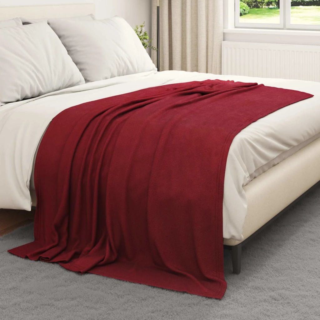 Coperte da Pile 24 pz Rosso Bordeaux 200 x 150 cm Panno
