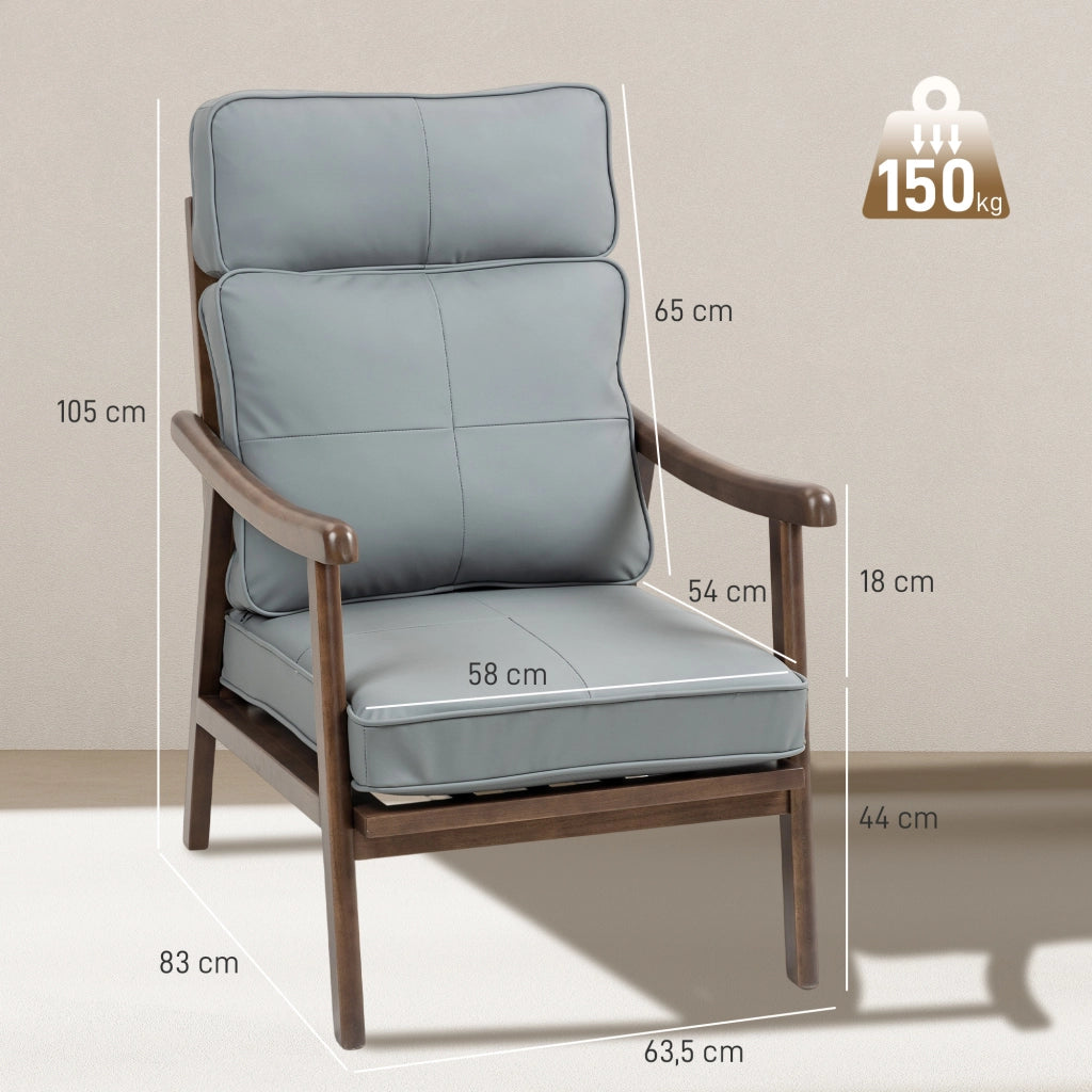 Poltrona ¨C Minimal ¨C Grigio e Pelle Sintetica