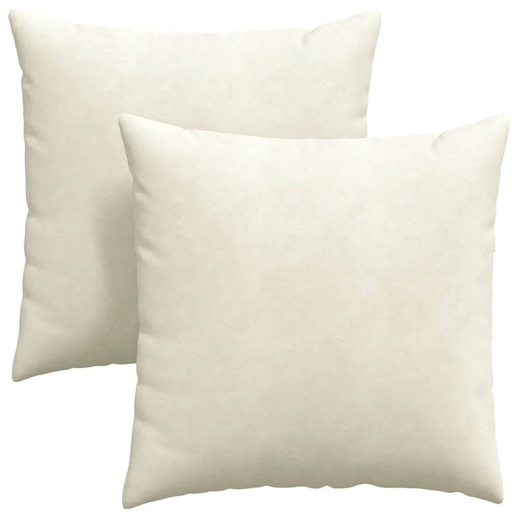 Cuscini da Divano 2 pz-Set di 2 Cuscini per Sofa Crema 80 x 80 cm Tessuto in Cords 469938