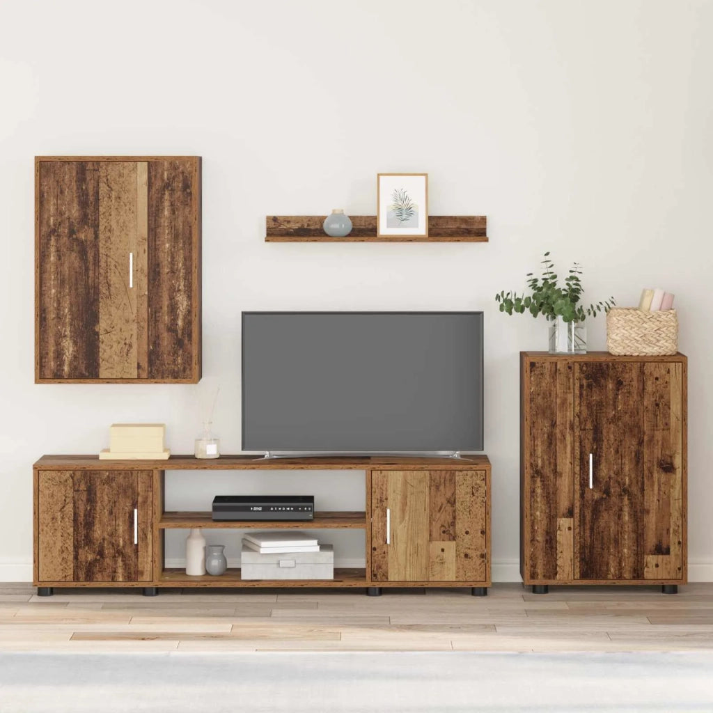 Set mobile TV 4 pcs Legno vecchio Legno multistrato 3397902