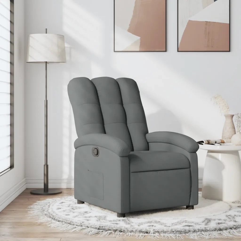 Poltrona reclinabile in tessuto grigio scuro 3205381