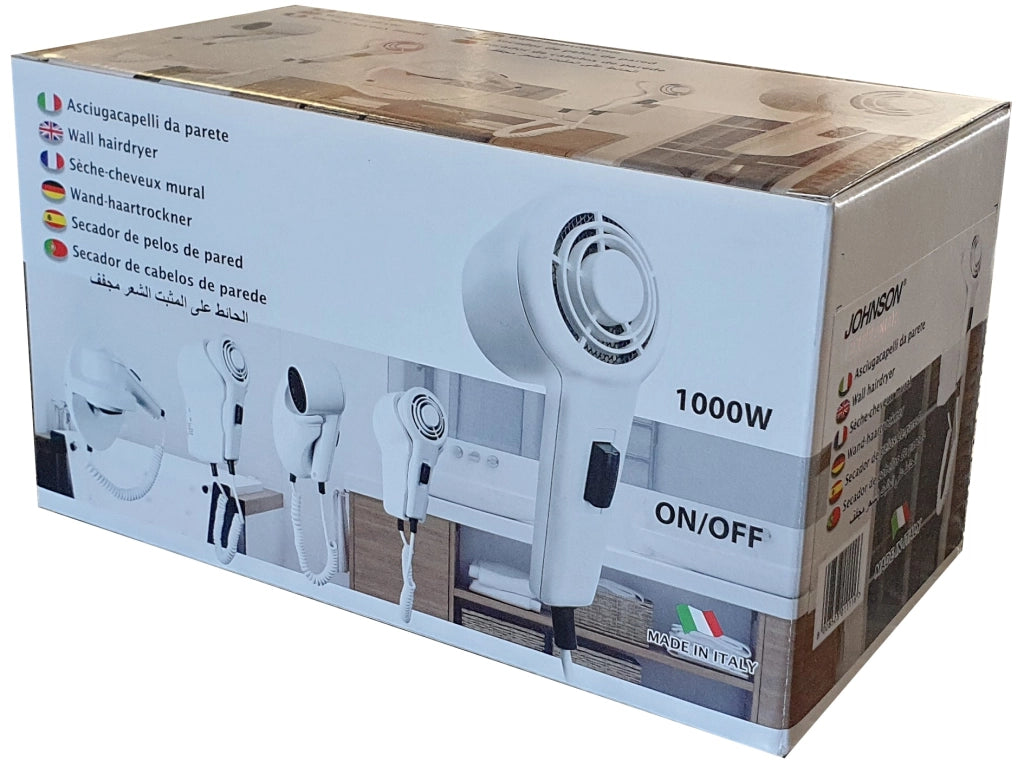 Asciugacapelli da Parete Minimal Spogliatioio Bagno Resistente Hotel 1000W