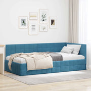 Cornice del letto ad angolo Blu 90 cm x 190 cm Velluto 42016377