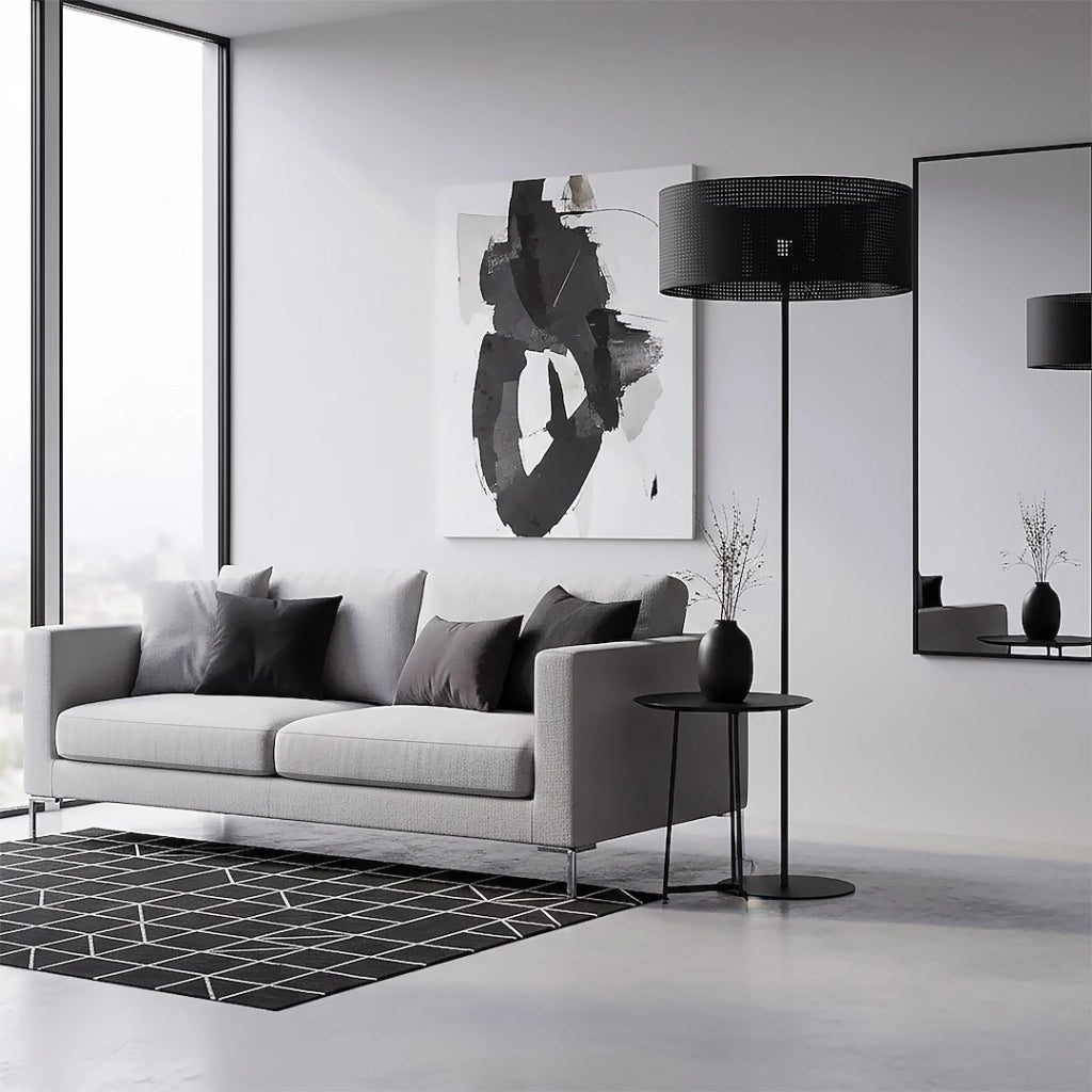 Lampada da terra LUX nera traforata 1xE27 Emibig