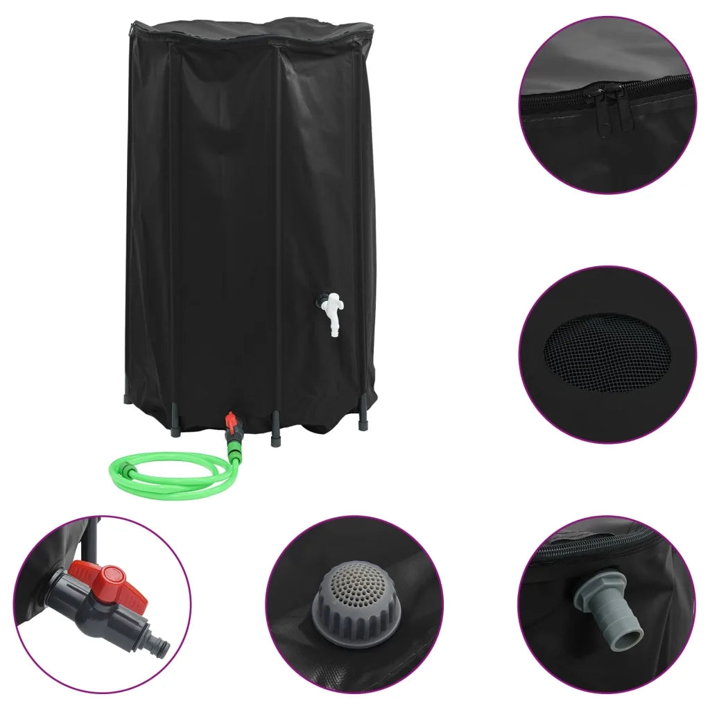 Serbatoio Acqua con Rubinetto Pieghevole 500 L in PVC 155995