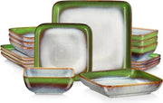Set di servizio per 4 persone - Quadrato - 16 pezzi - Colori misti