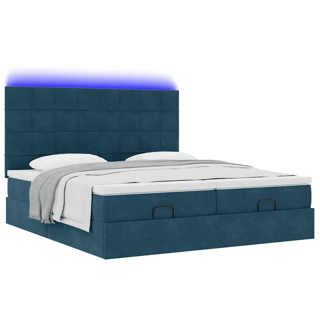 Struttura Letto Pouf con Materassi 160x200 cm Velluto 3314619