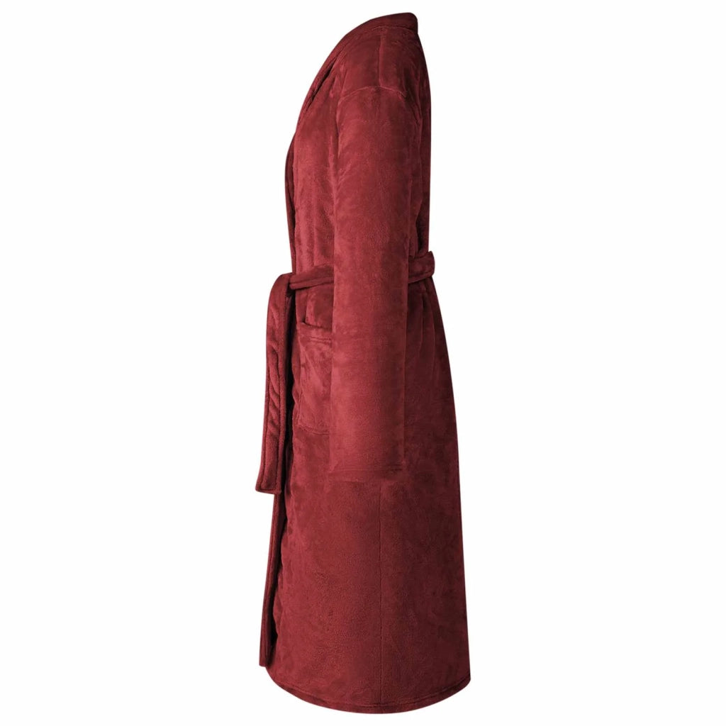Accappatoio senza Cappuccio Rosso Bordeaux s Flanella 42017303