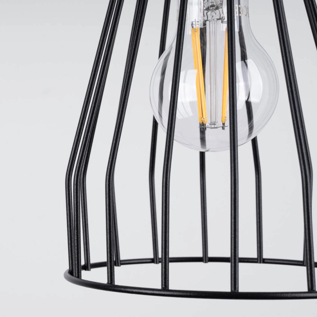 Lampada a sospensione industriale Leyo nera E27 15cm