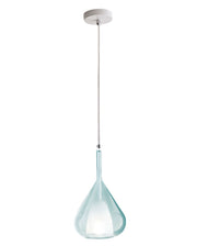 Lampadario a sospensione Lila a Led in metallo e vetro borosilicato Azzurro trasparente 3481-40-244 Fabas Luce