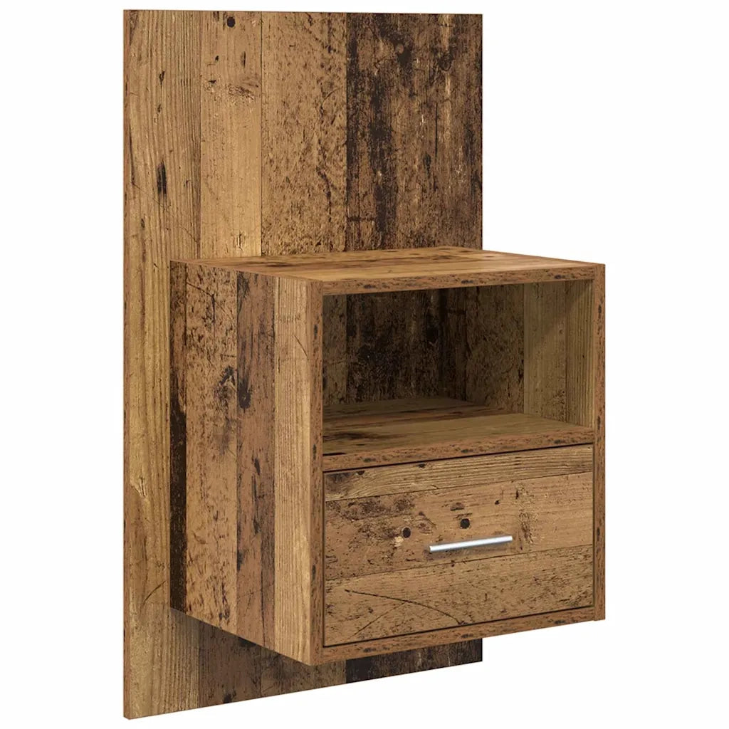 Testiera | Testata con Comodino 3 pcs Legno vecchio Legno multistrato