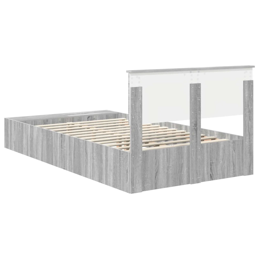 Struttura del letto con lo scaffale Grigio Sonoma 120 x 200 cm 3408394