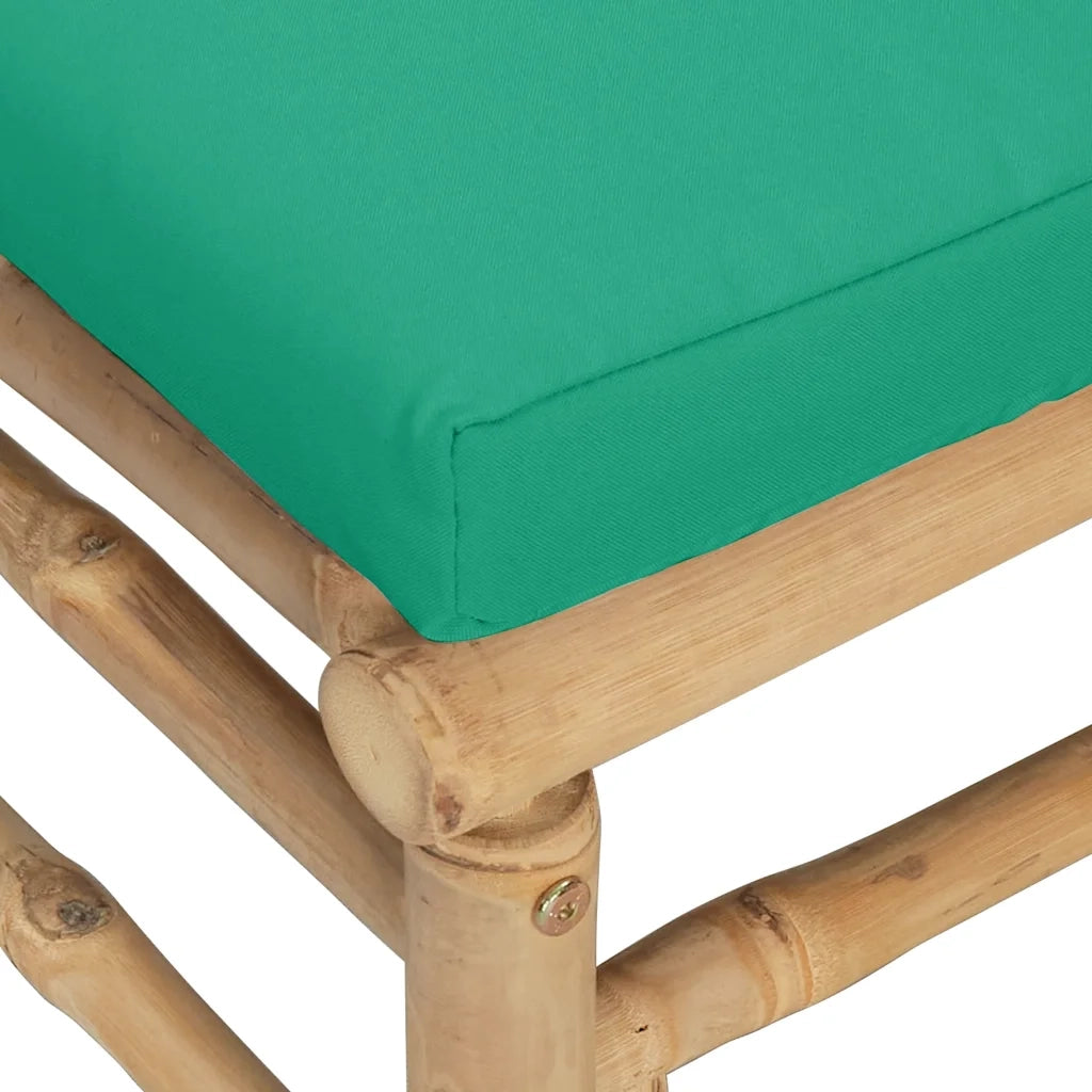 Divano Angolare da Giardino con Cuscini-Sofa da Giardino-Divanetto da esterno Verdi in Bamb¨´
