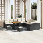 Set Divano da Giardino con cuscino 13 pcs Nero polyrattan 3362710