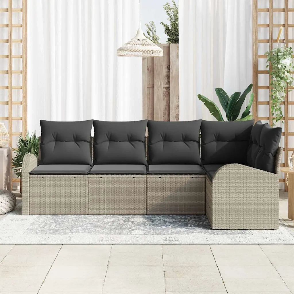 Set di divani con cuscino Grigio chiaro Poliestere