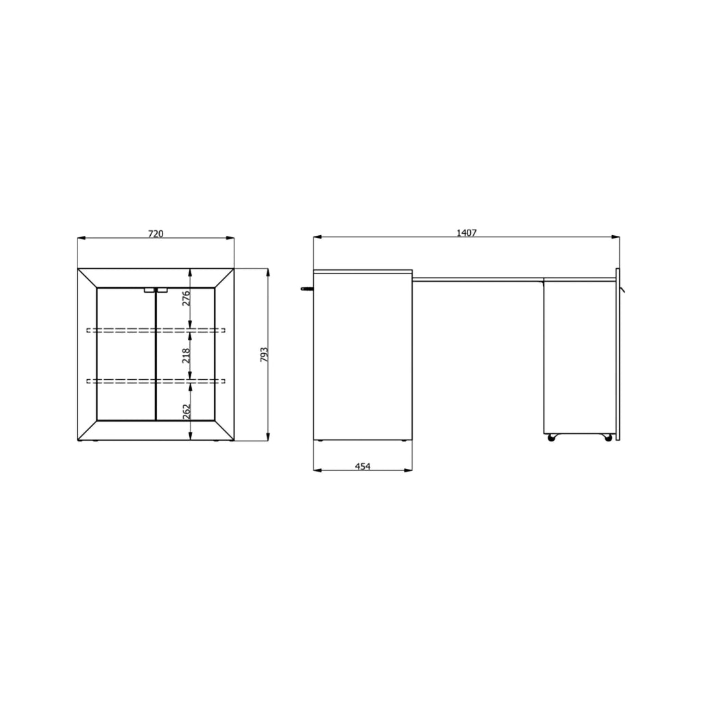 Keylon, Scrivania 2 Ripiani, 72x47x79h cm Bianco Opaco