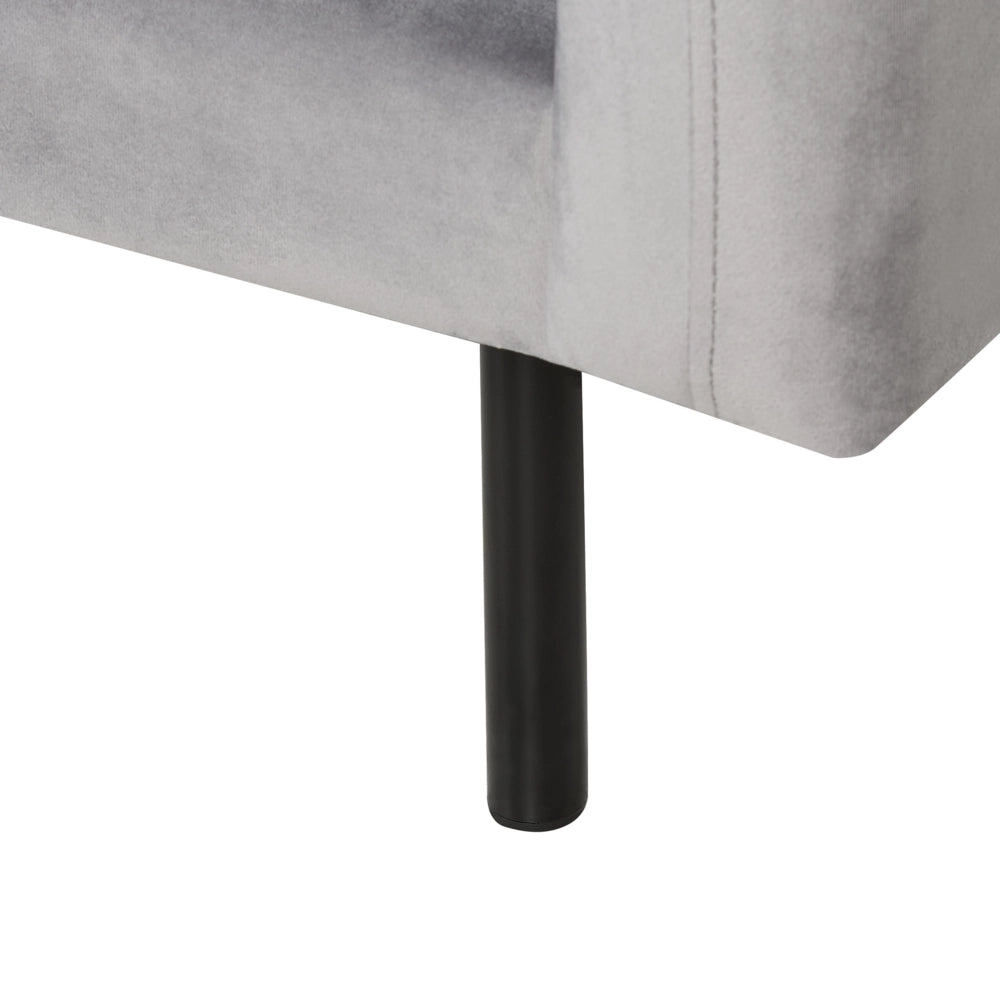 Poltrona moderna in velluto grigio con gambe nere Stile Retrò Moderno