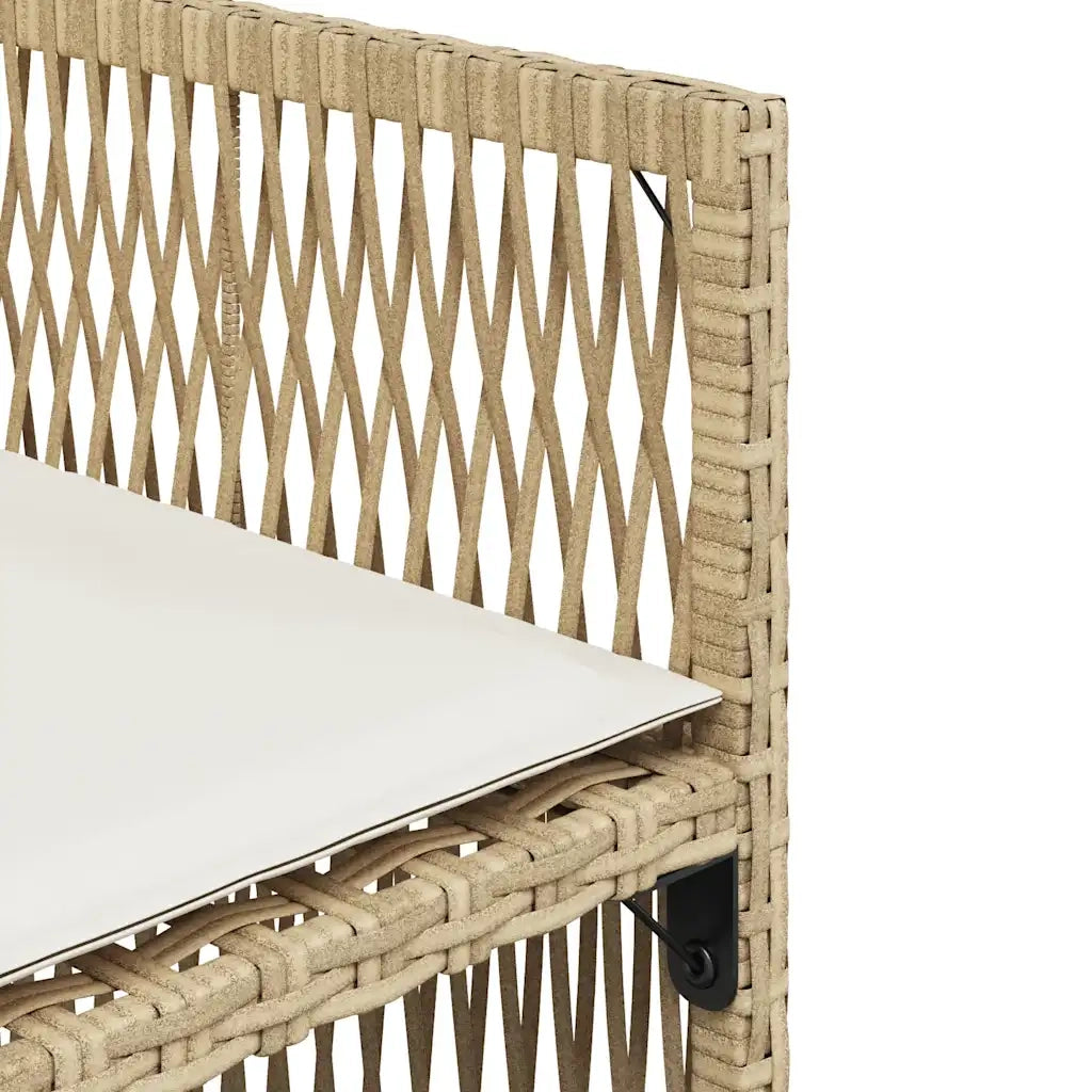 Sedie da Giardino con Cuscini 4 pz | Sedie da Esterno Beige in Polyrattan