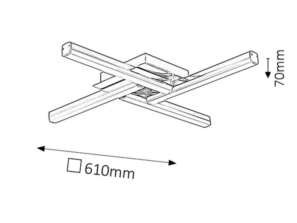 Rabalux Antonia plafoniera LED 24W cromata IP44 61cm