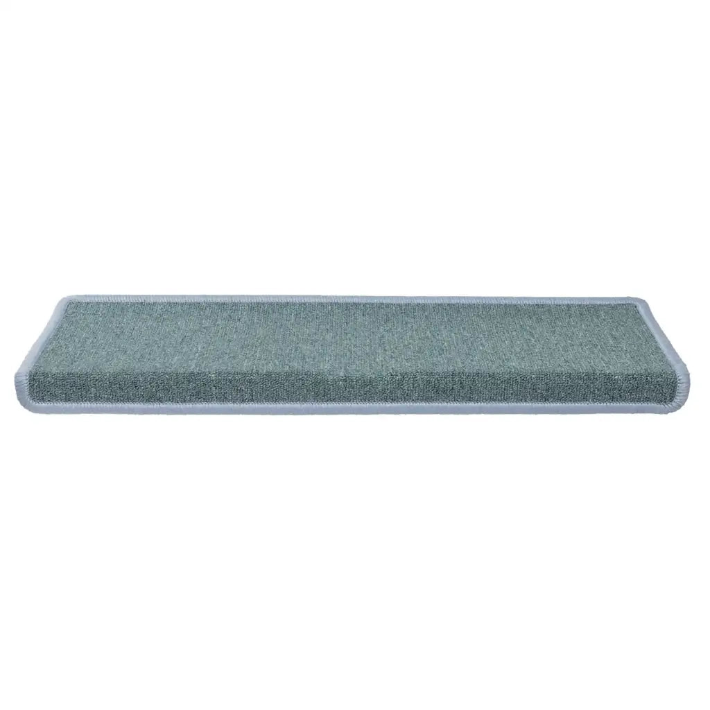 Tappetini per scale 15 pz 65x21x4 cm Blu mare con bordo rettangolare 326194
