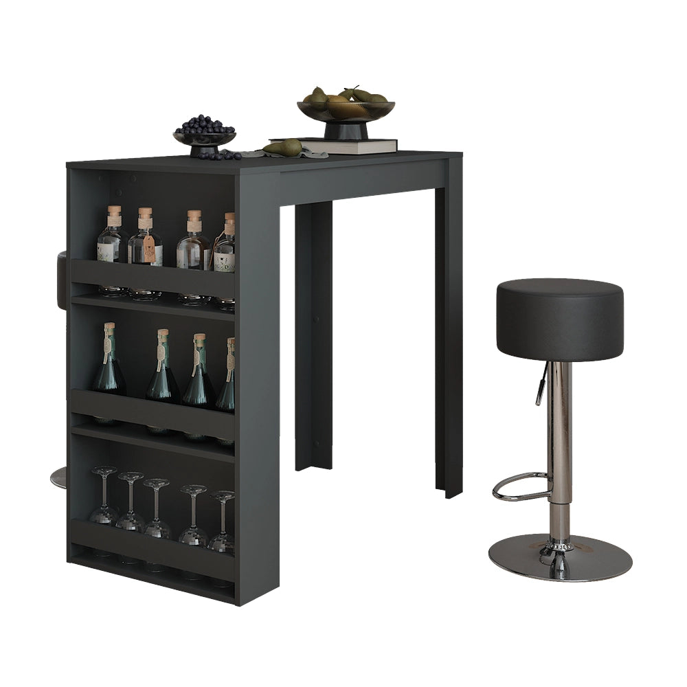 Vicco tavolo bar con sgabelli Antracite 57 x 117 cm con 2 sgabelli da bar