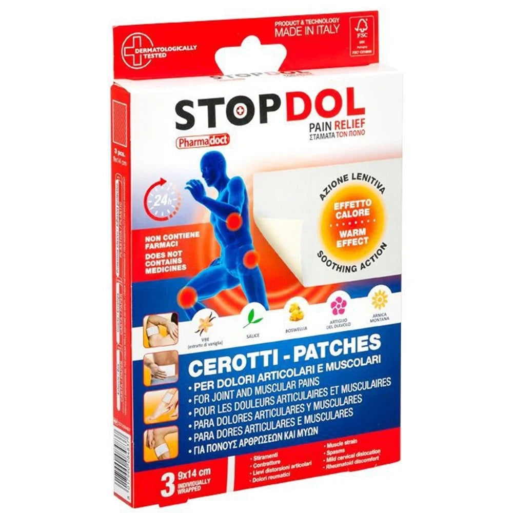 Trade Shop - Set 3 Pz Cerotti Antidolorifici Con Effetto Riscaldante 9x14cm Azione Lenitiva 084837 -