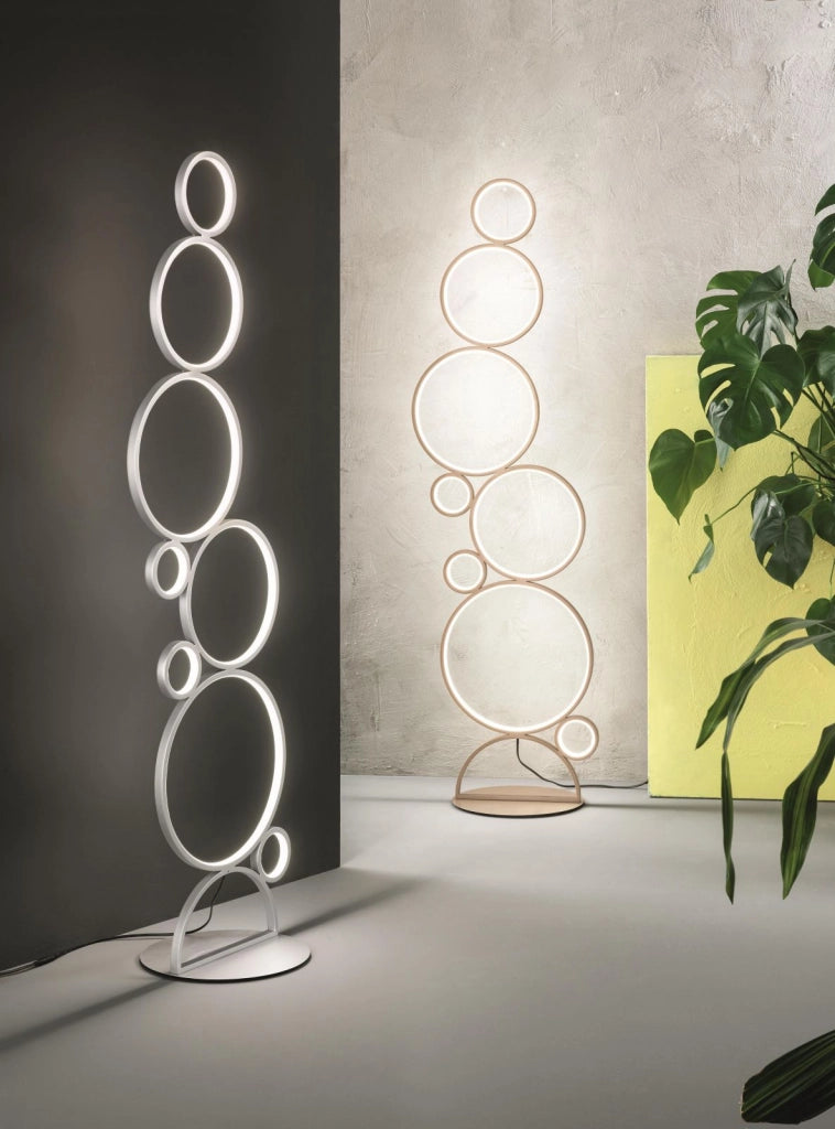 PIANTANA POIS SILVER 3000K 4295LM 52W DIMMERABILE H.160CM