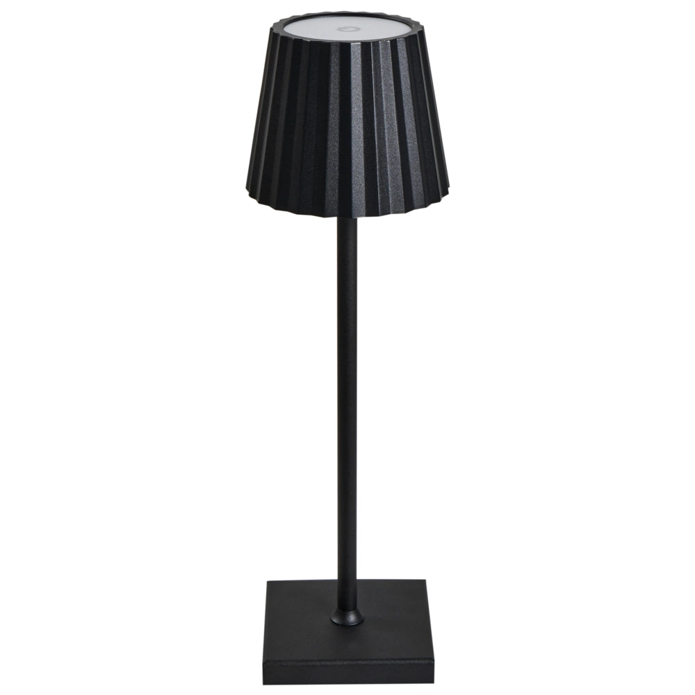 Lampada da tavolo in alluminio nero ferro luce interna esterna stile moderno