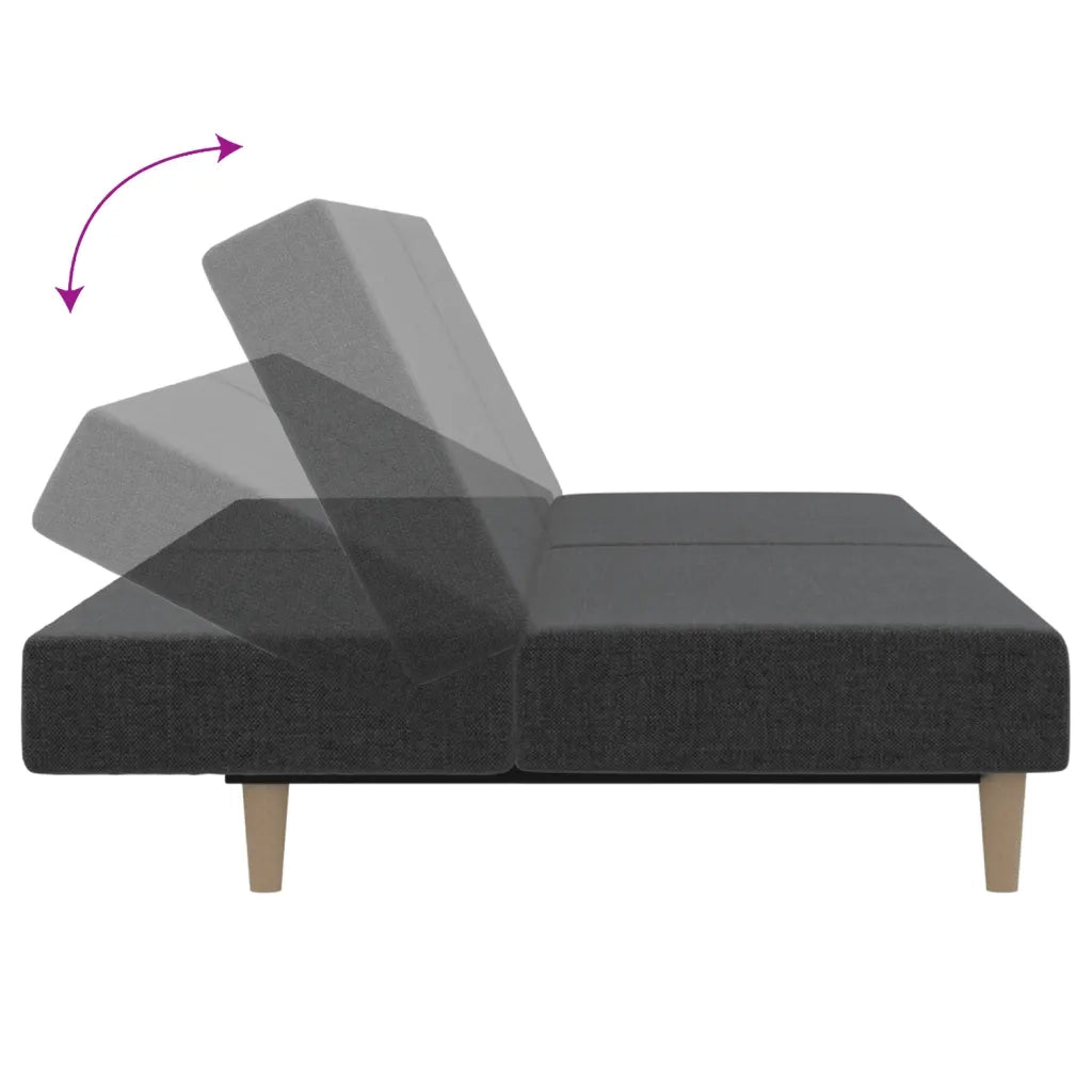 Divano letto | Sof¨¤ letto | Letto singolo a 2 Posti Grigio Scuro in Tessuto
